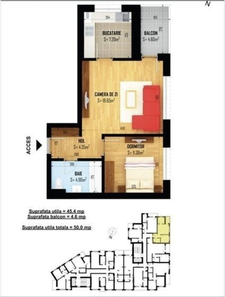 Grozavesti, 2 camere, loc de parcare inclus.